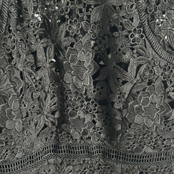 Bardot Black Lace Cut Out Dress Mock Neck - Picture 4 of 8